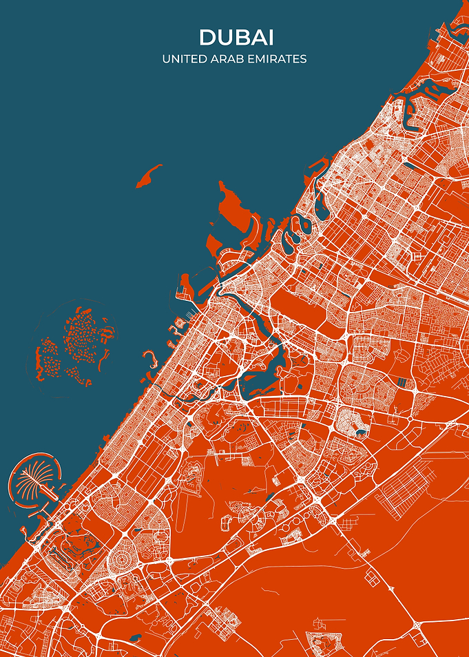 Dubai Modern Map Art