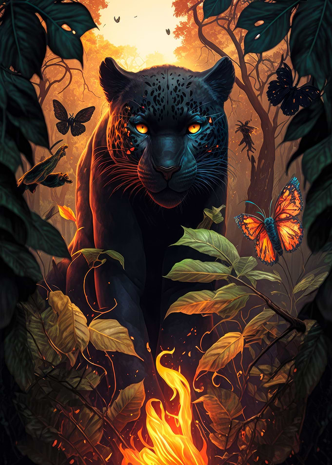 Fiery Black Panther