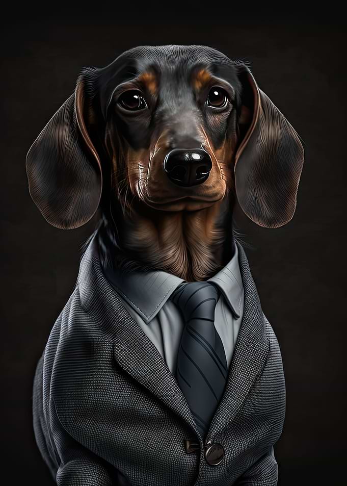 Dachshund in a Mens Suit