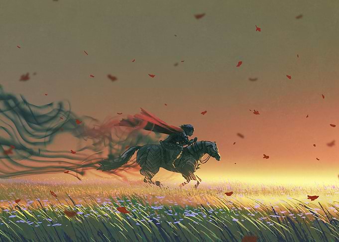 Fantasy knight horse