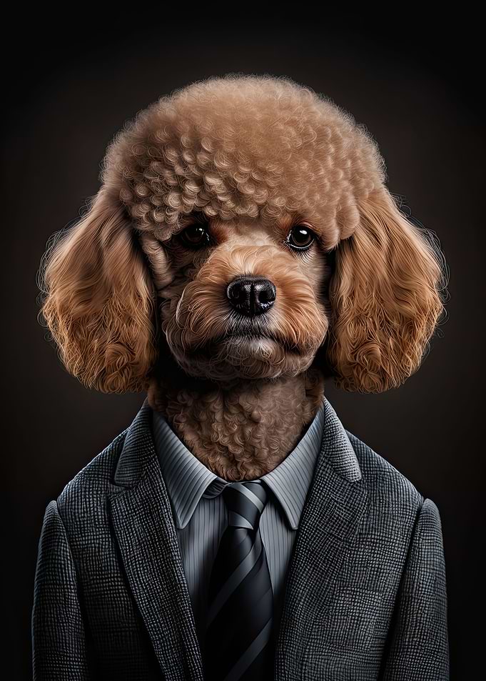 Poodle in a Mens Suit