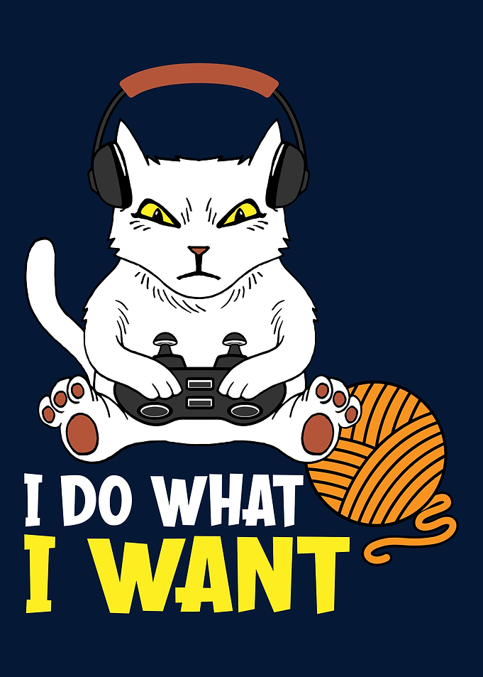 Funny Gaming Cat
