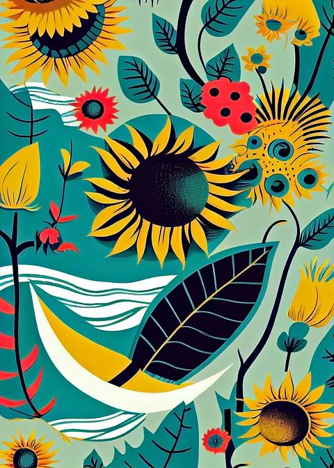 Sunflower Dreams — living room metal wall art