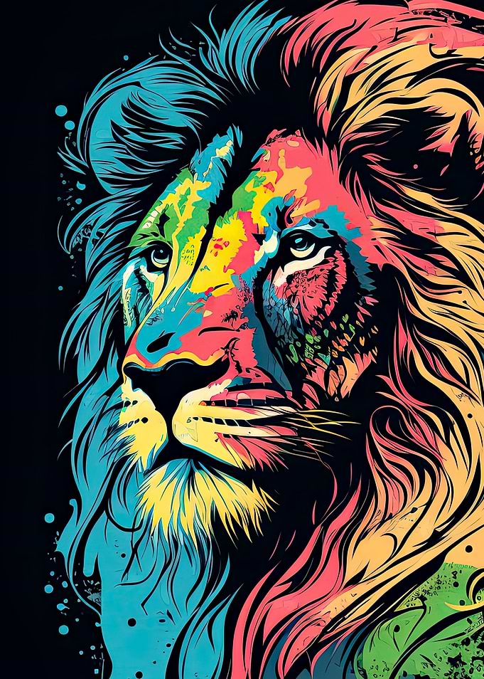 Artistic Lion Head