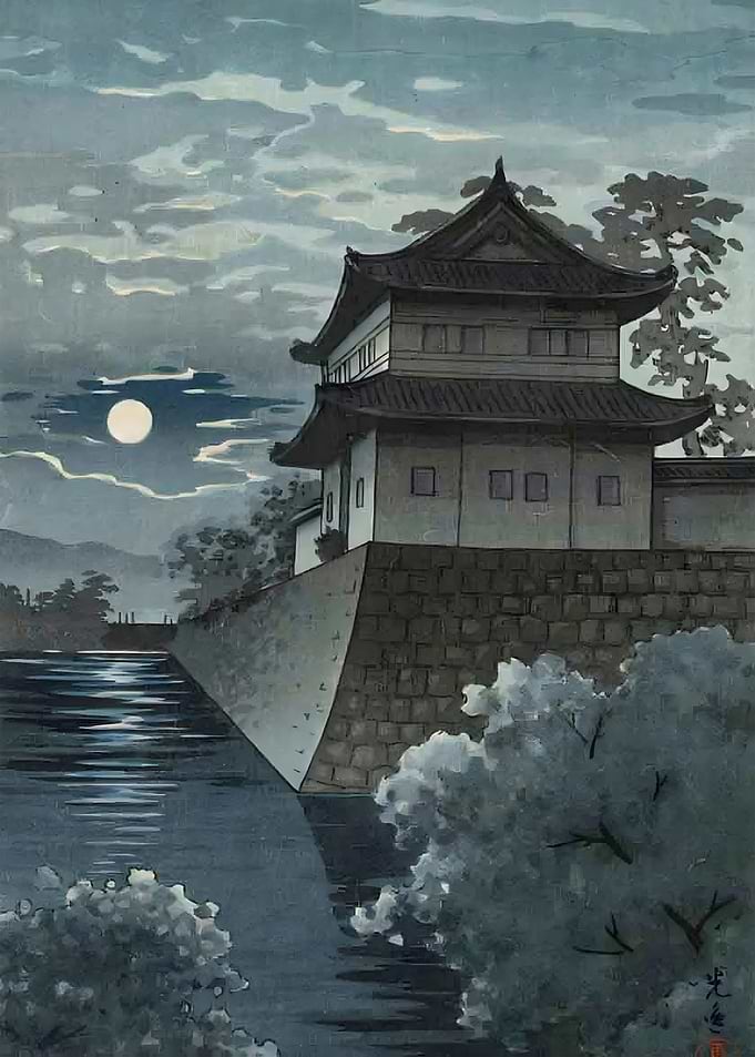 Ukiyo e Kyoto Nijo Castle