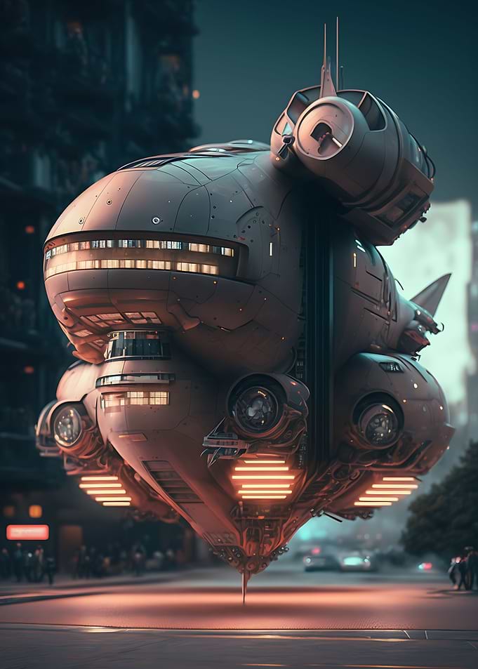 spacecraft hovering