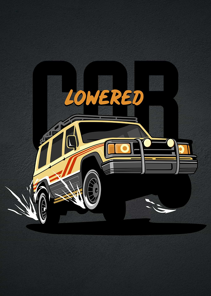 lowered car design vector