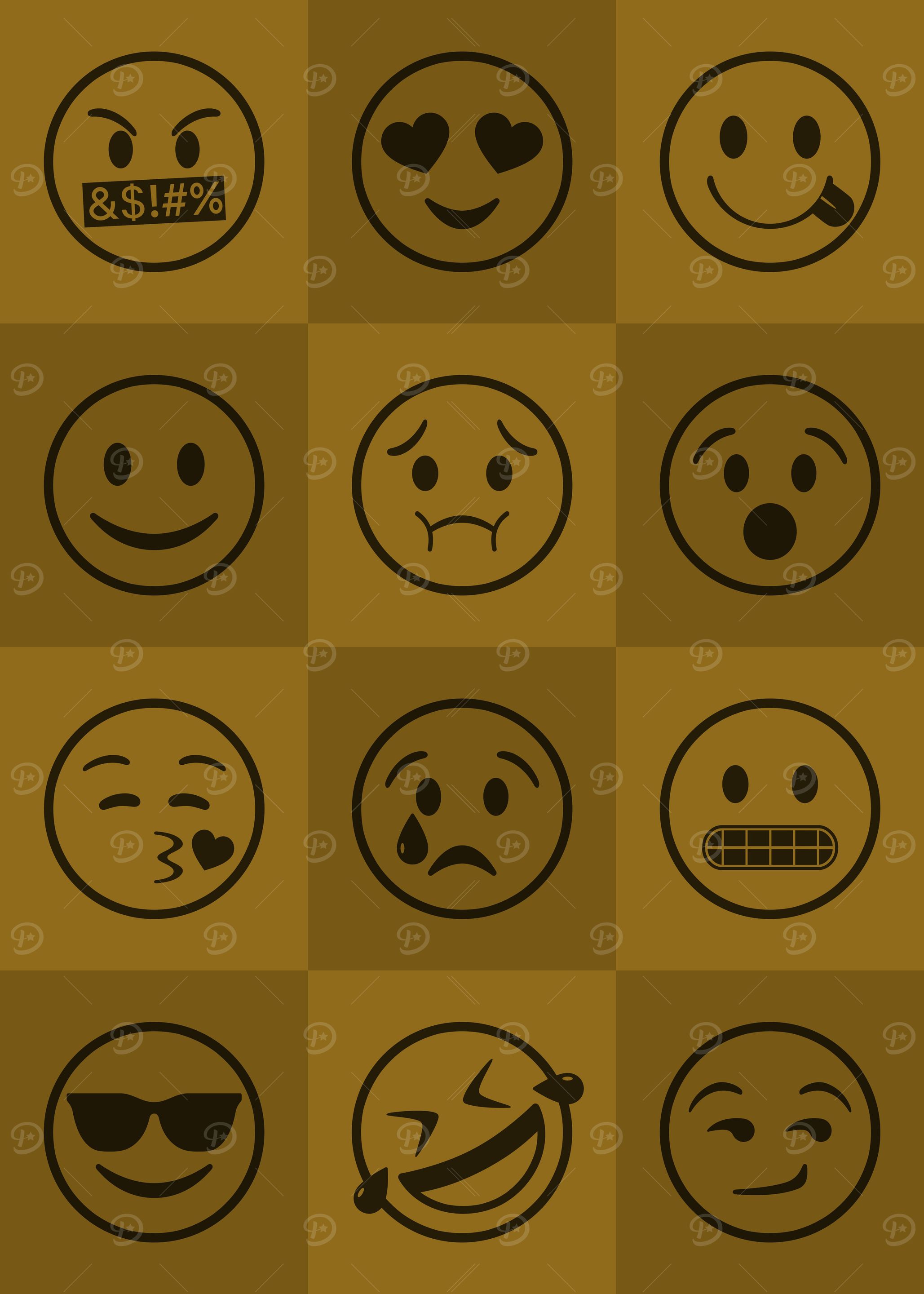 Emoji Expressions Yellow
