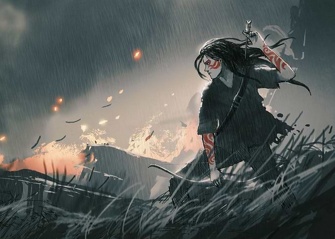 Fantasy hunter with bow