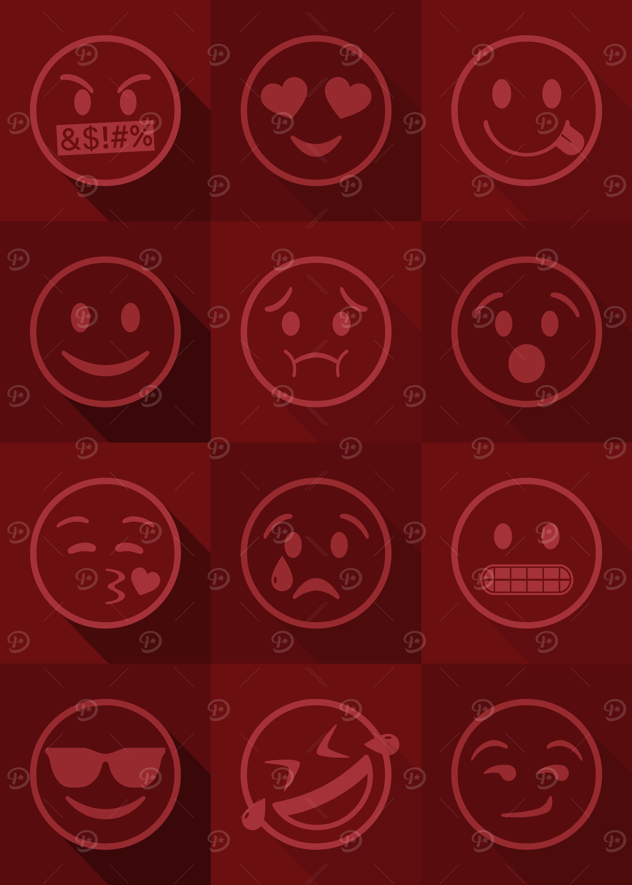Emoji Expressions Red