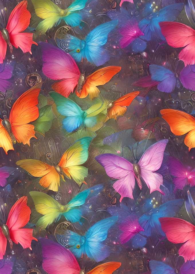 Rainbow Butterfly Pattern
