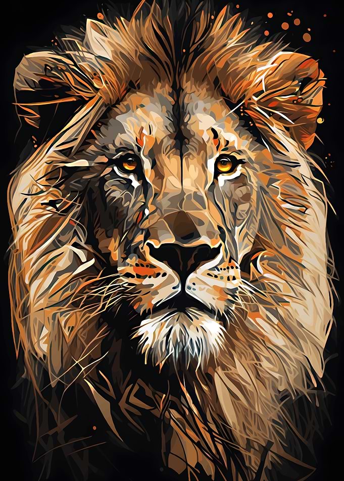 Lion abstract portrait