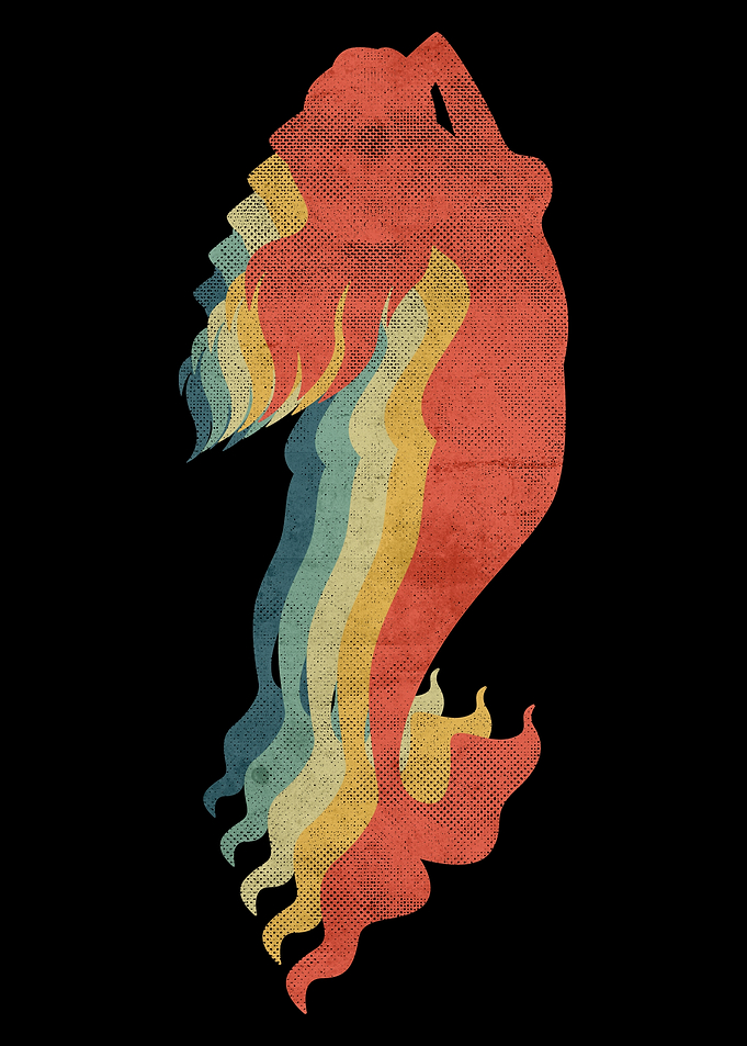 Mermaid Swimming Retro