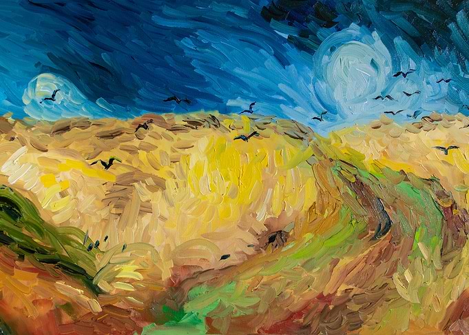 Wheat Field with Crows