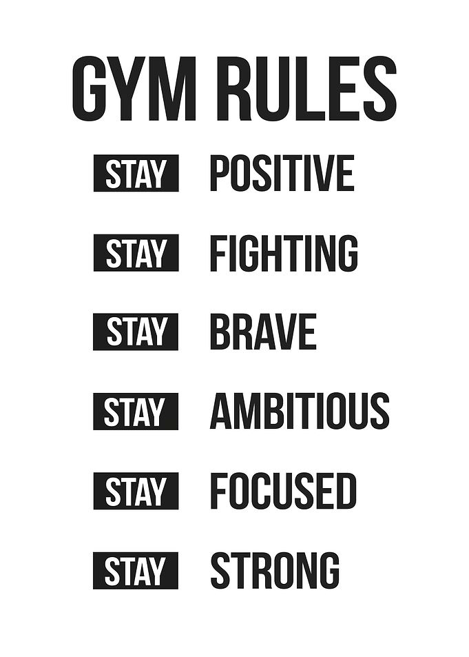 Gym rules motivational