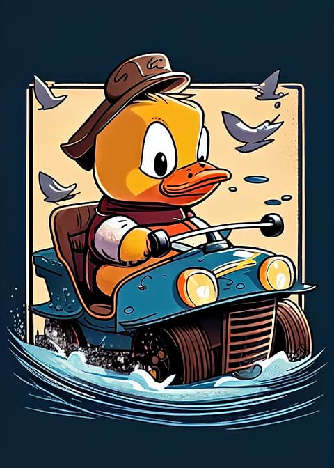 Ride with the Quackstar — kids room metal wall art