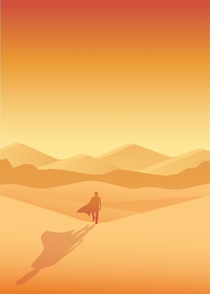 Man Walking Desert
