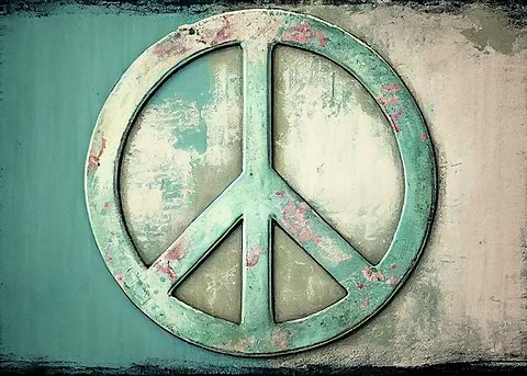 Retro Peace Symbol — living room metal wall art