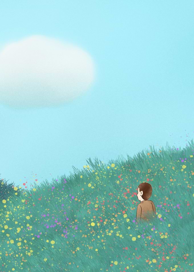 man and field