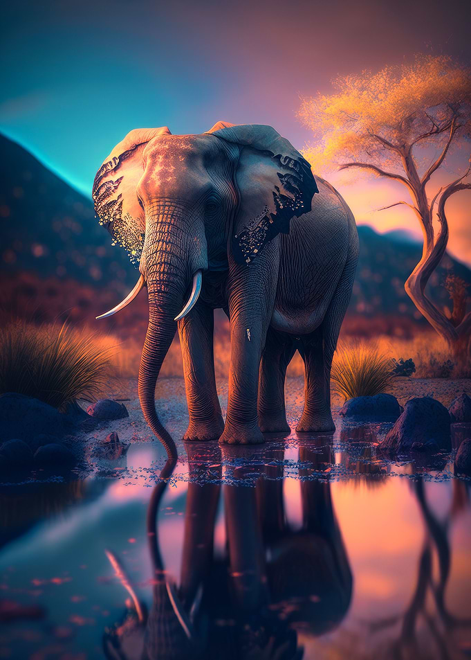Sunset Elephant