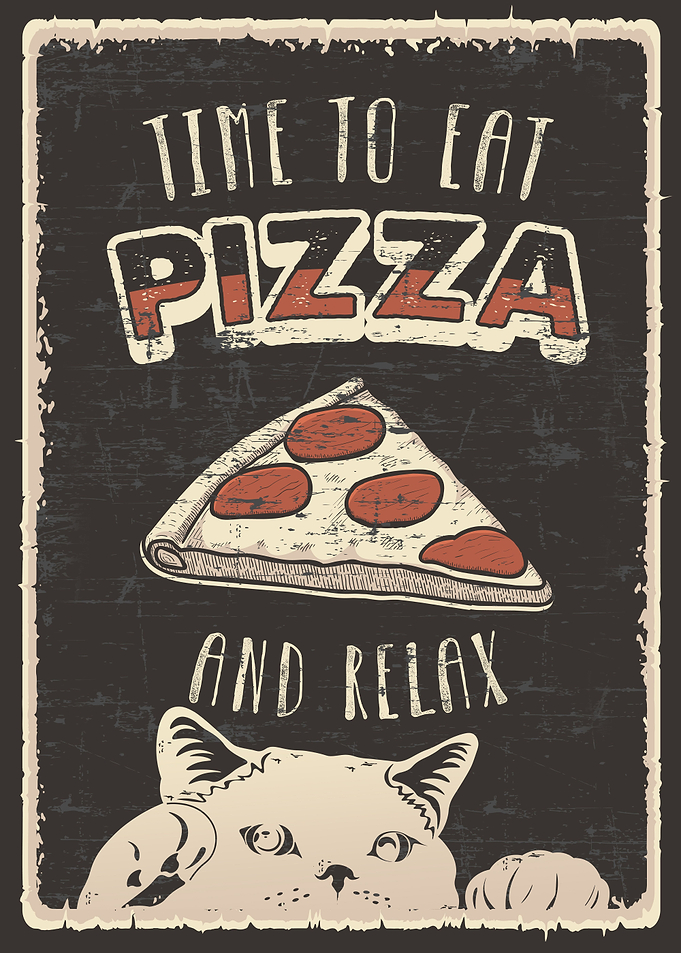 Cat Time to eat pizza