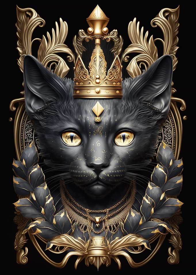 King Cat Golden Art Deco