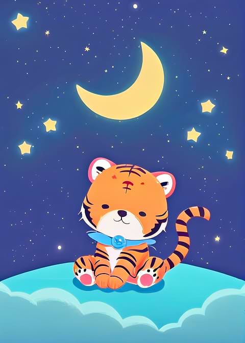 Childs Tiger Dream — kids room metal wall art