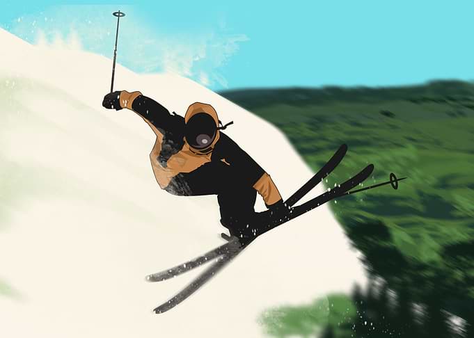 Skiing in the Forest