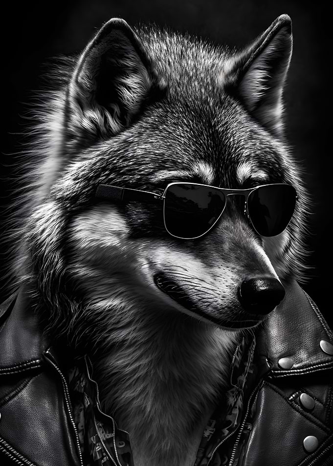 cool wolf modern black