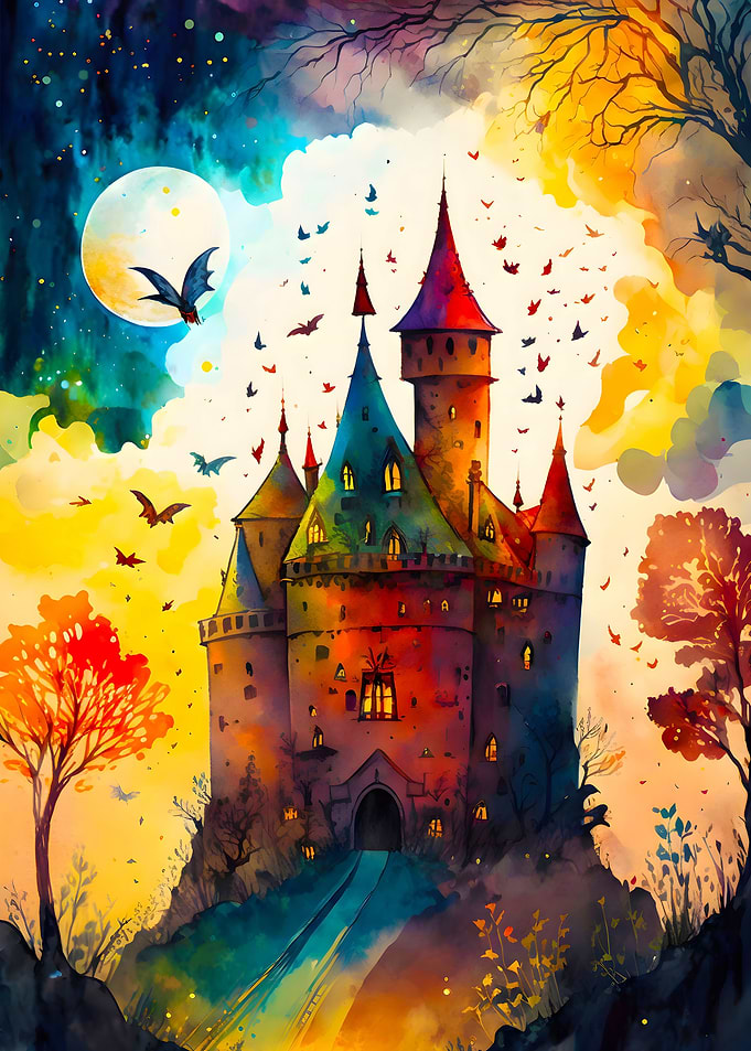 Castle Watercolor Fantasy