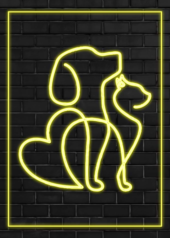 Abstract minimalist dog