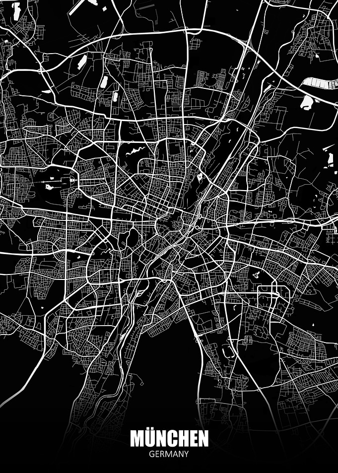 Munchen Germany Dark Map