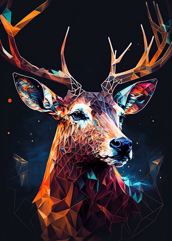 Deer head colorful