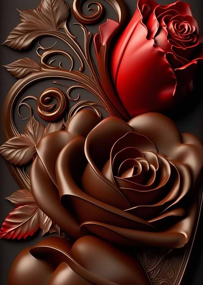 Chocolate rose realistic