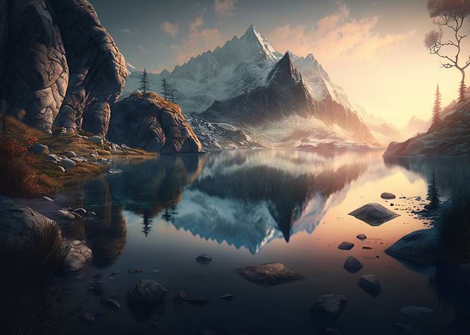 Lake with Mountain