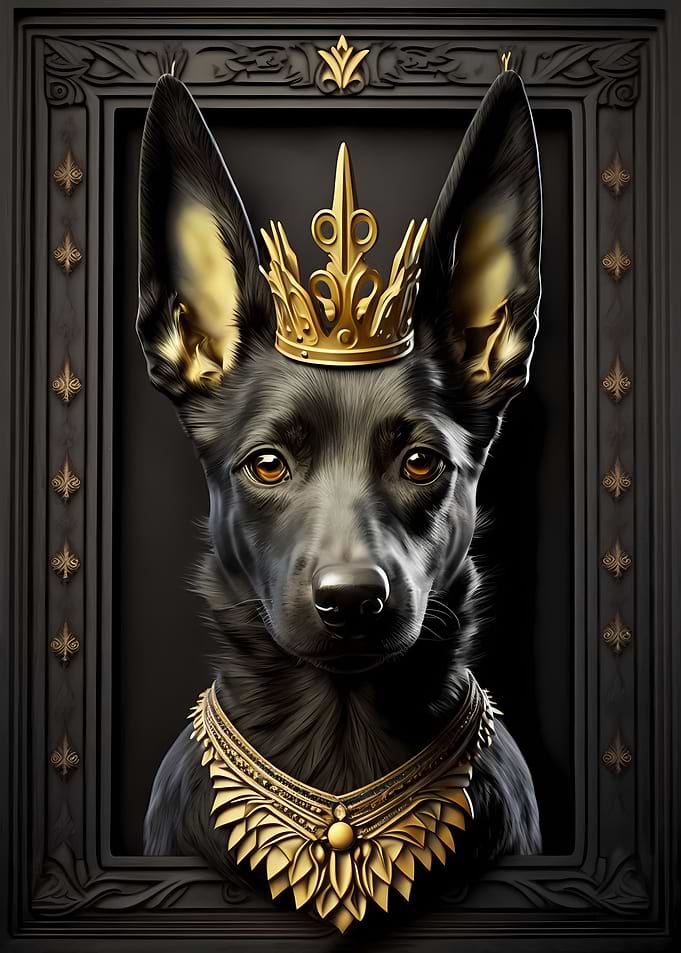 King Dog Golden Art Deco
