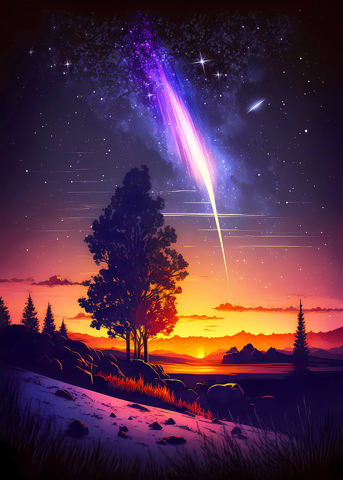 Sunset Comet Trail