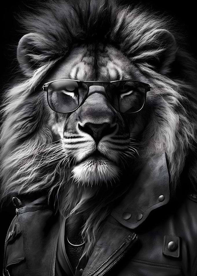 cool lion modern black