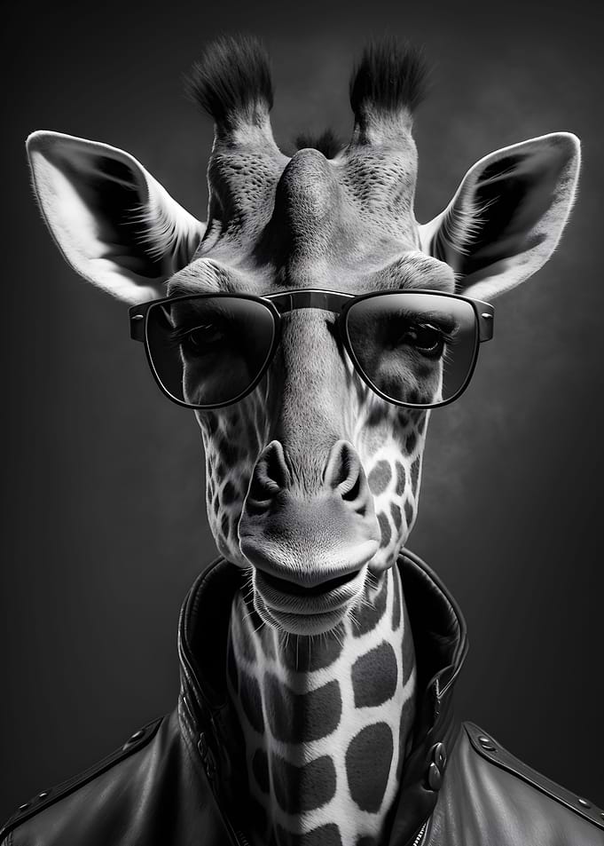 cool Giraffe modern black