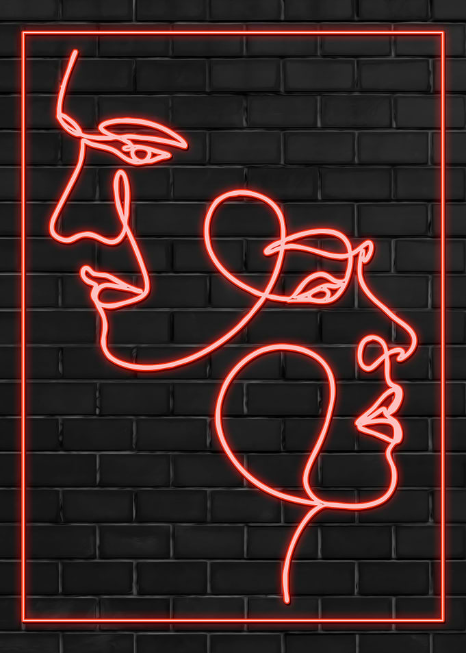 Abstract minimalist faces
