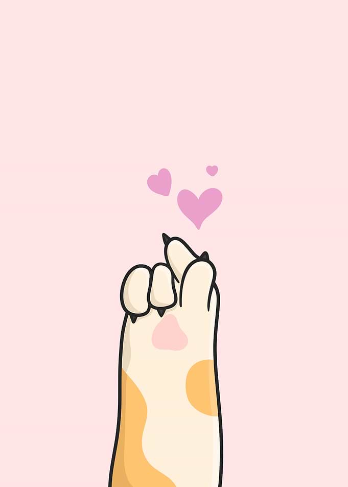 a cute cat hand saranghae