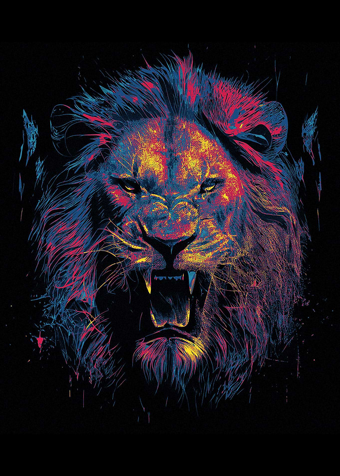 Colorful Lion Head