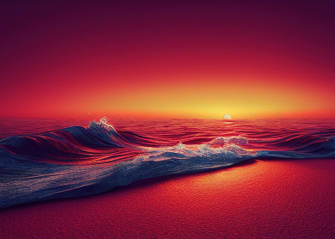 Bright sunrise beach