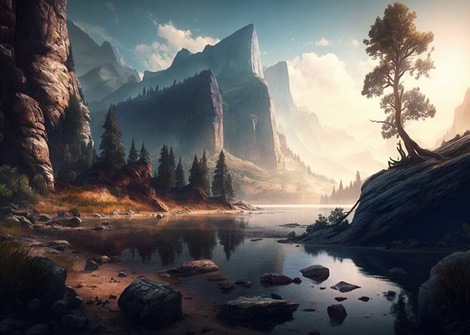 Lake with Mountain