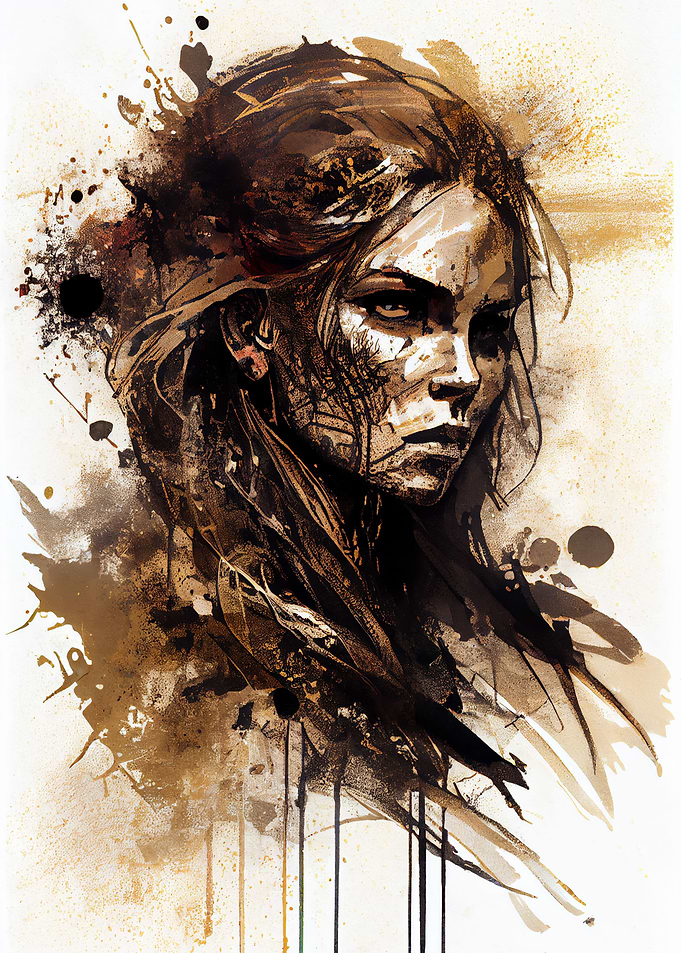 Woman coffee wash portrait