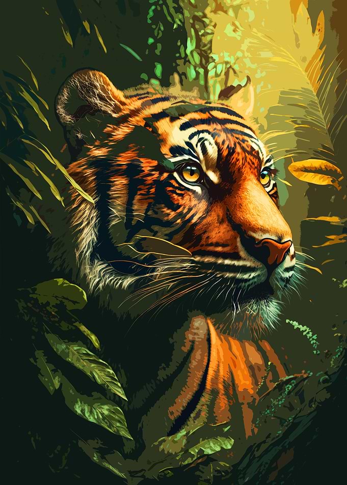 Tiger Head Abstract
