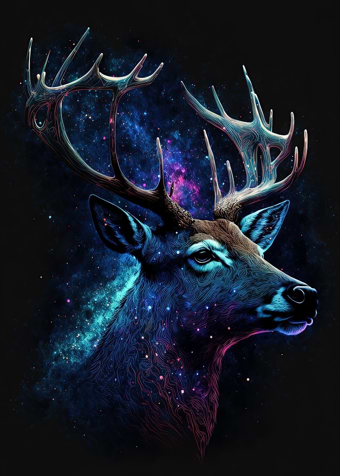 Deer head colorful