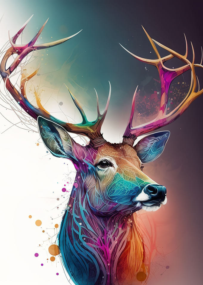 animal deer neon