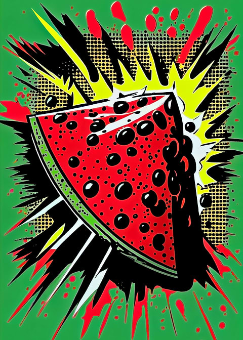 Juicy Melon Slice — kitchen metal wall art