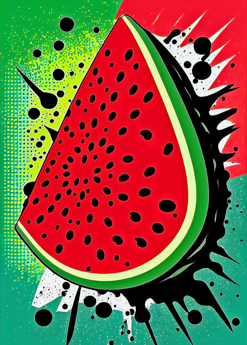 Watermelon Art — kitchen metal wall art